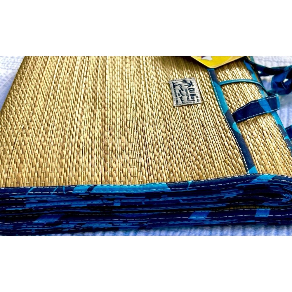 NWT Y2K Old Navy Woven Beach Mat Roll Up Picnic Pool Camping Straw Portable 3x6f - Picture 3 of 8